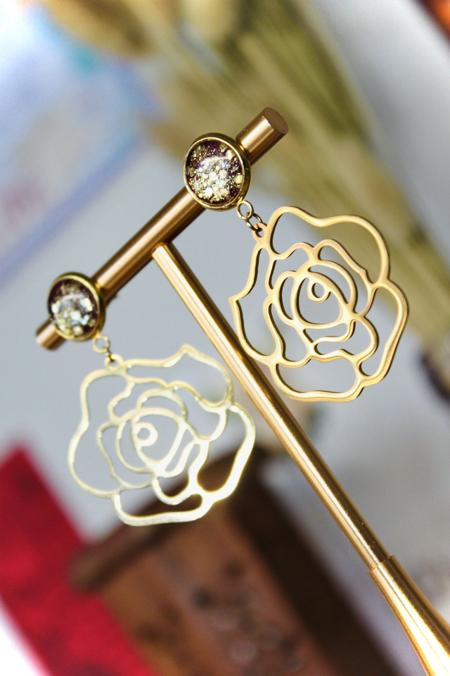 BO Roses dorées - Rituel de minuit (violet et paillettes dorées)