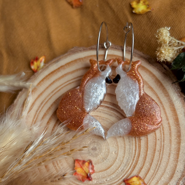 Fox Hoop Earrings Stainless Steel