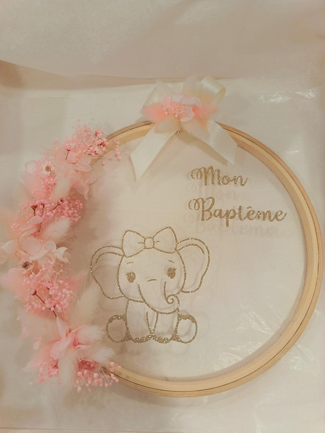 Couronne Mon Baptême Éléphant 20cm