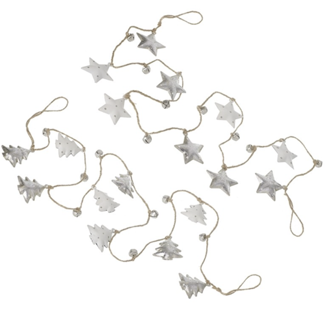 Silver Tree &amp; Silver Star Garland Mix