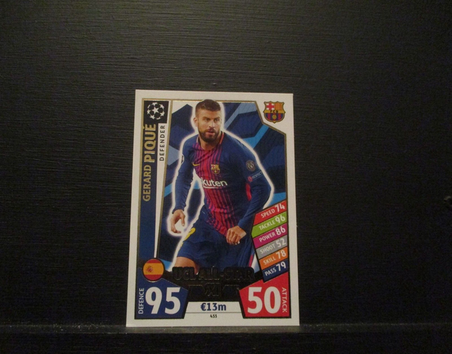 Gerard Pique - UEFA Champions League Match Attax 2017/18 Original Trading Card #433