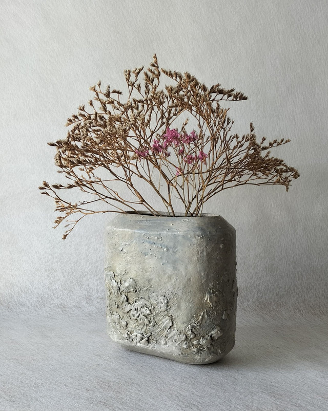 Vase Spuma - gris clair et bleu