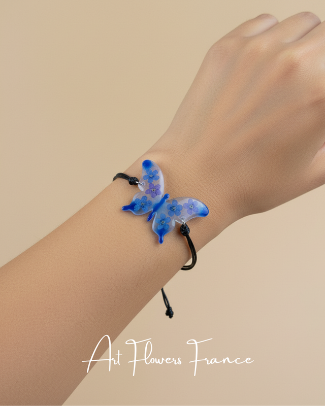 Bracelet Myosotis Papillon (Ne m'oubliez pas)