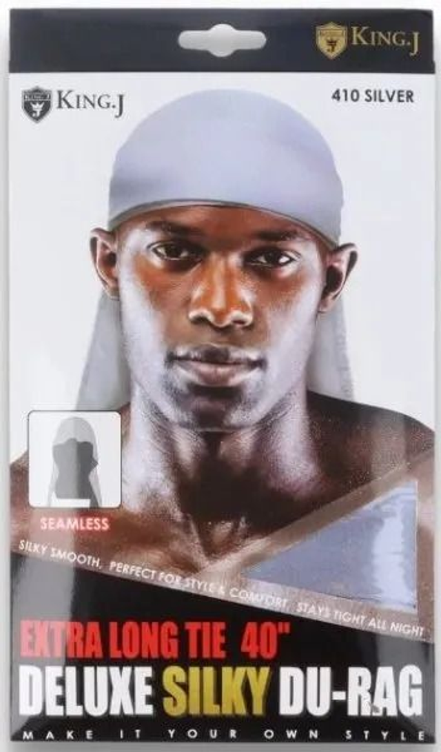 KING J: SILKY DURAG - SILVER (410)
