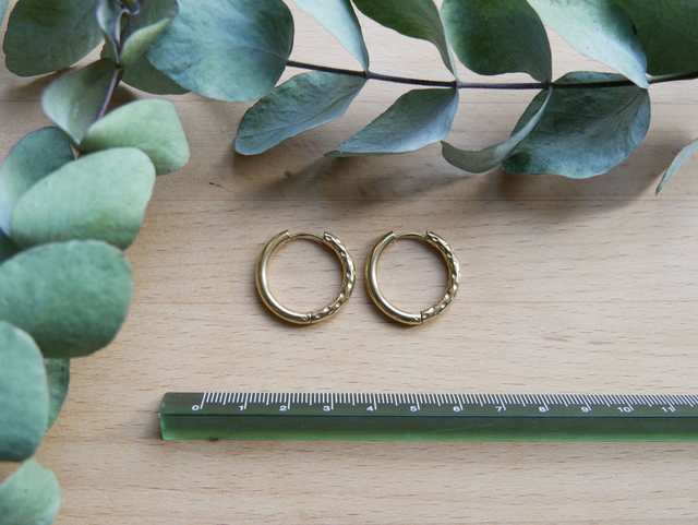 Créoles dorées réversibles 22mm