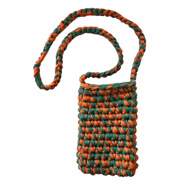 Porte téléphone orange vert