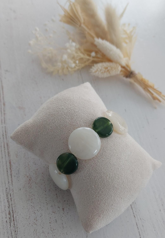 Bracelet Marcelin Crème et Kaki