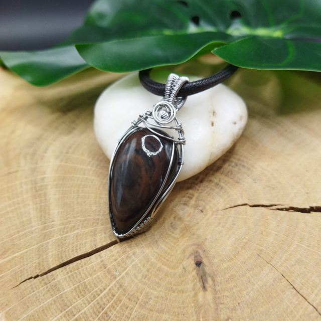 Pendentif Obsidienne Cuivrée