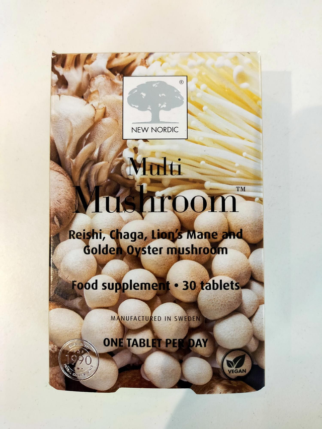 New Nordic Multi Mushroom™ Reishi, Chaga, Lion’s Mane &amp; Golden Oyster Mushroom 30 Tablets nn47