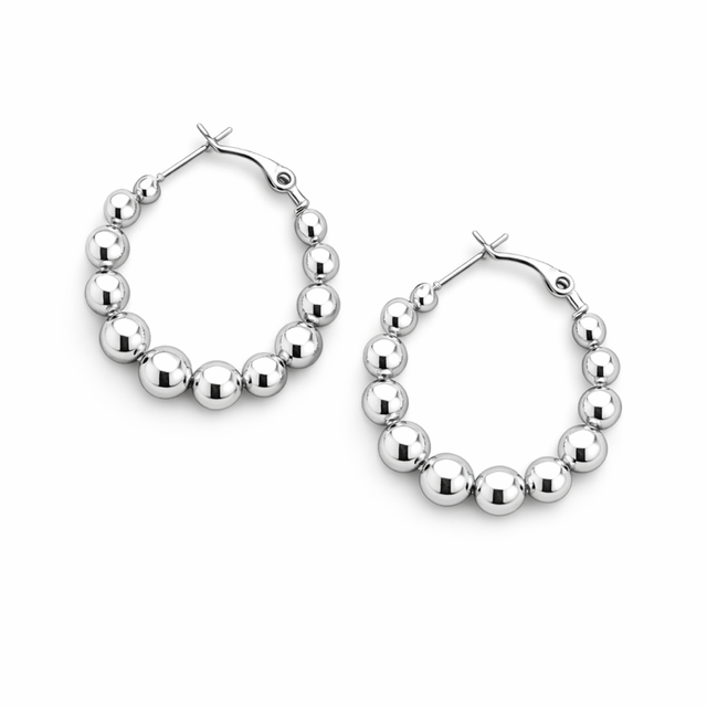 Argollas acero plateado 