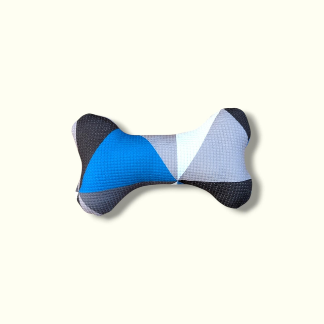 Blue Plush Squeaky Dog Bone