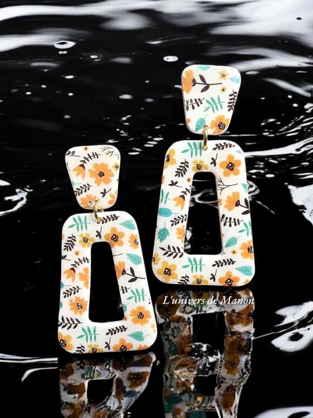 Boucle d&#039;oreille en argile polymère  