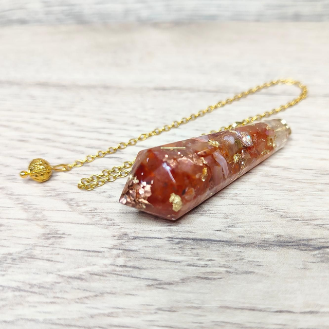 Pendule orgonite cornaline