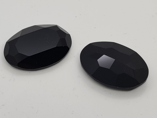 Fancy Oval, Jet, 30x20mm
