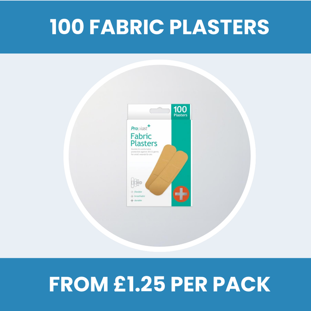 Pack of 100 Fabric Plasters