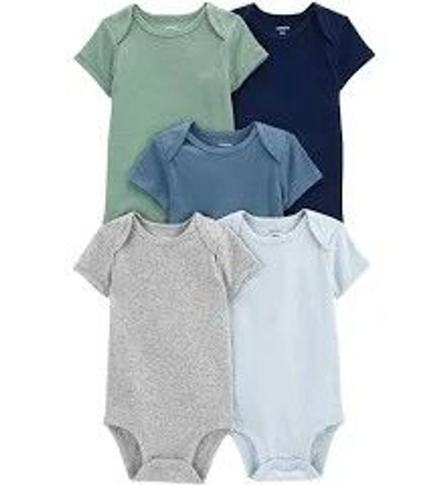 Kit body bebê 5 peças liso basico multicor Carter's - 6 meses