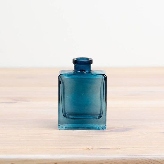 GLASS VASE - blue vase 10.5cm