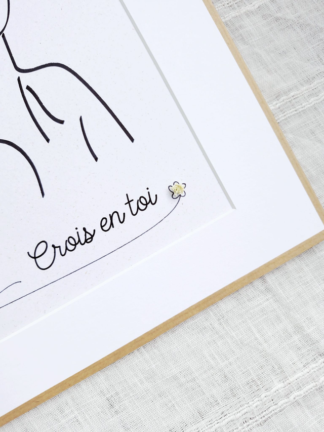 Illustration à fleurir - grand modèle - Modèle "Junon" PERSONNALISABLE