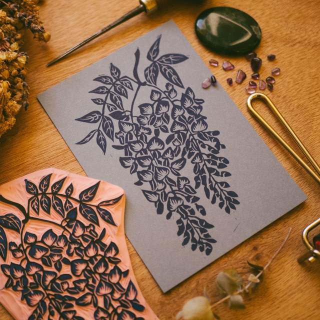 Linogravure - Glycine - A6