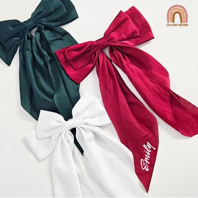 Satin bow clips
