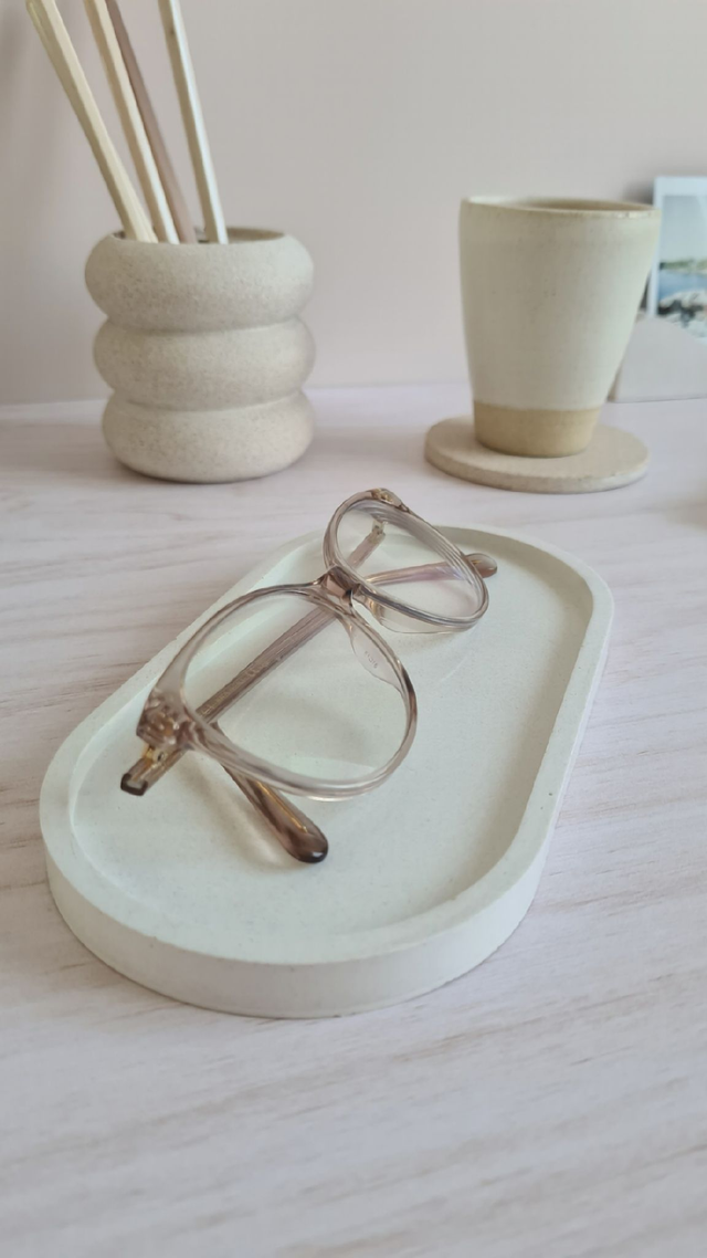 Vide-poche allongé – Gris galet