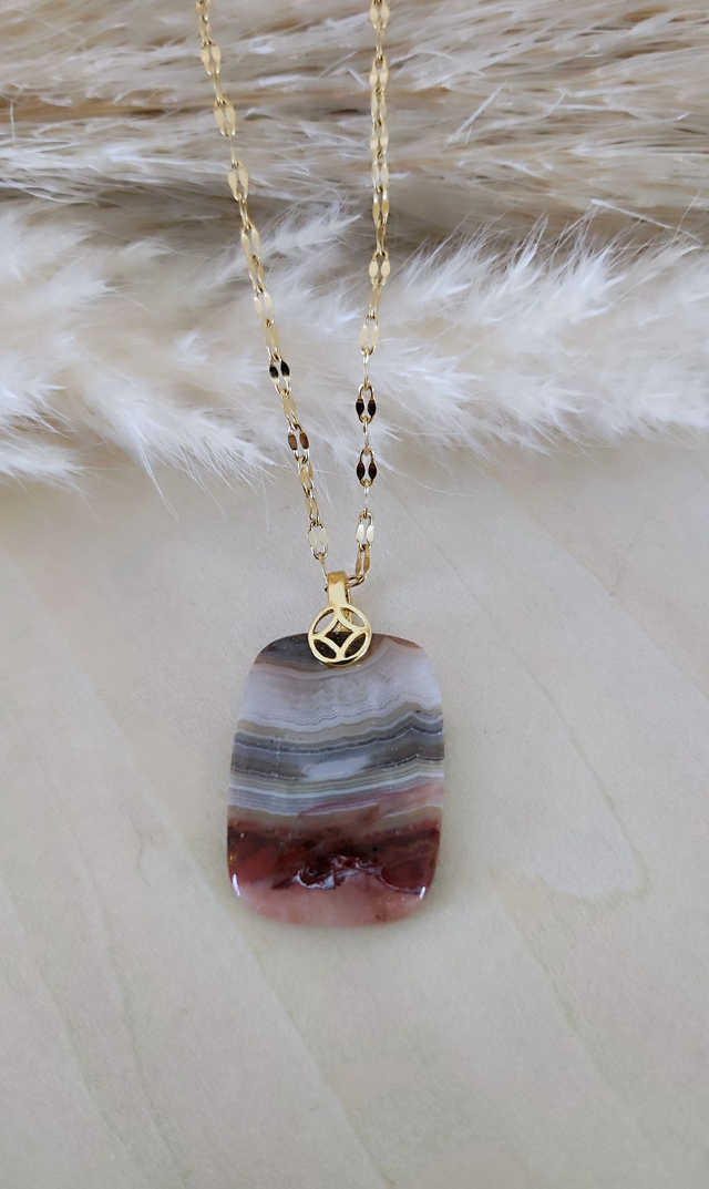 Pendentif "Destin" Agate crazy lace