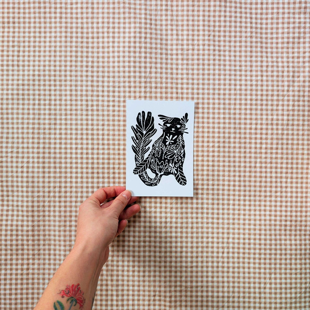 Linogravure "Cat Power" - lesbianisme