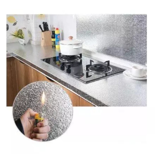 Papel De Parede 5 Metros De Aluminio Rolo Adesivo 3D Prova Da Agua Para Cozinha Adesivo