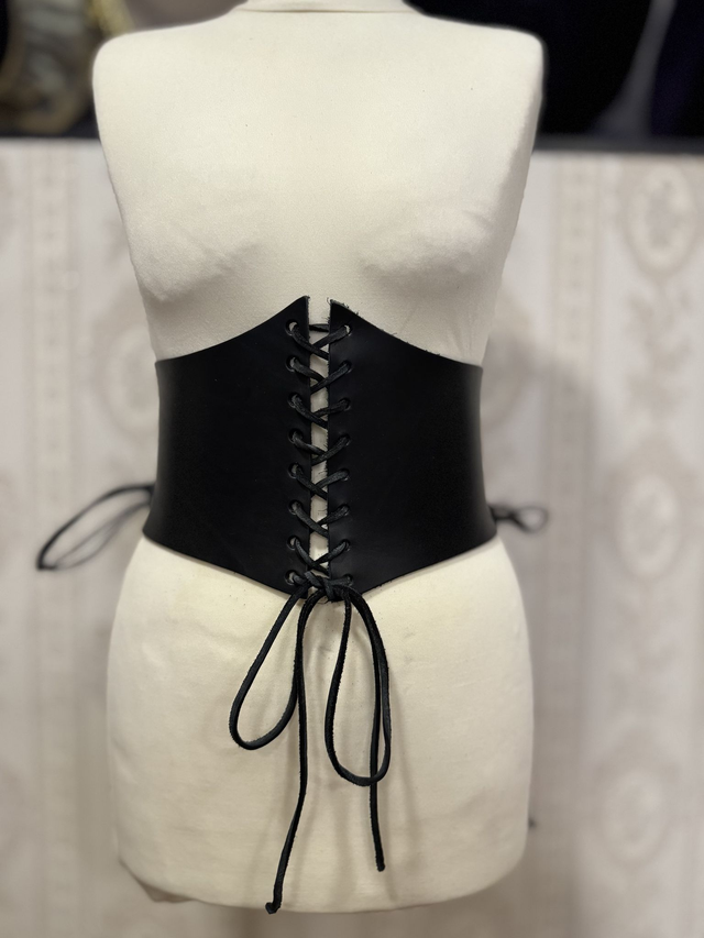 Leder Mieder Schwarz