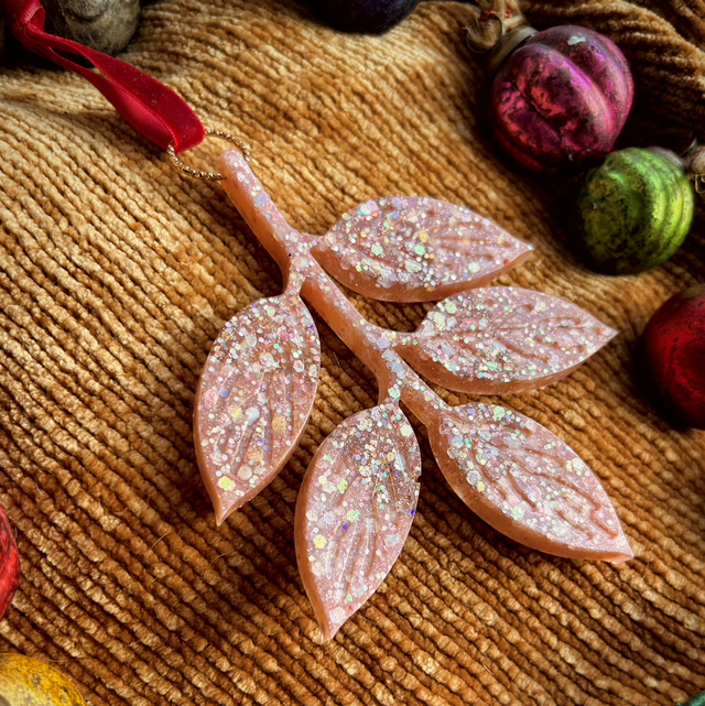 Leaf Decoration- Pink and Gold