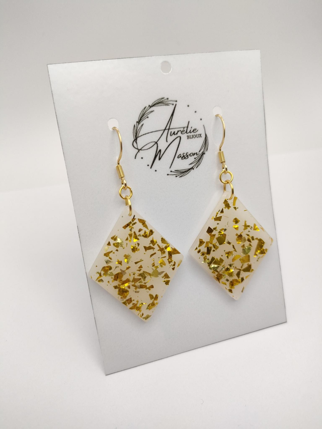 Boucles d&#039;oreilles &quot;Lotus Doré&quot;