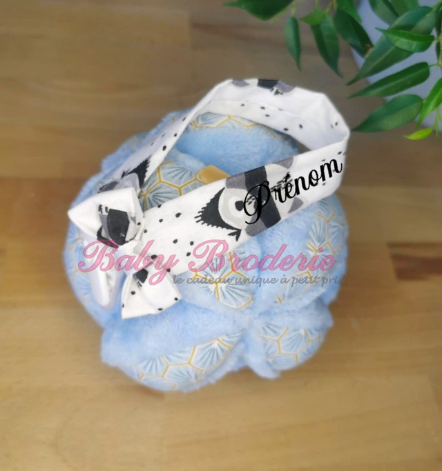 Attanche Tétine  Blanc motif raton laveur