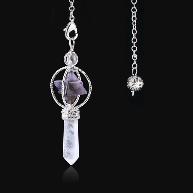Natursteinpendel Merkaba Amethyst