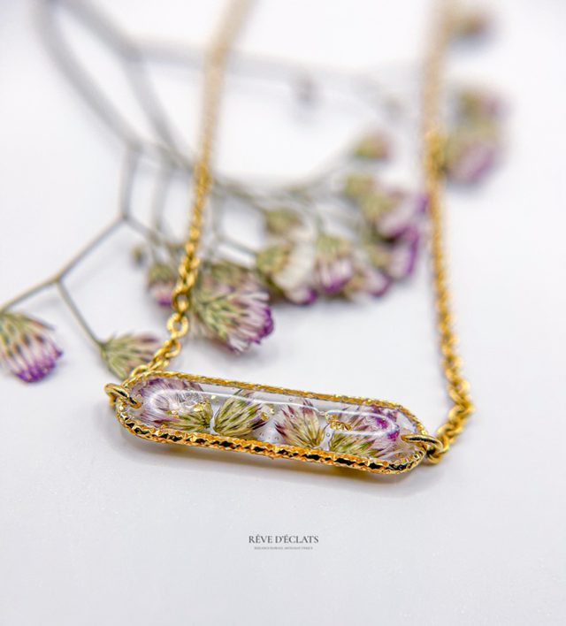 Collier - Fleurs de radié albumine