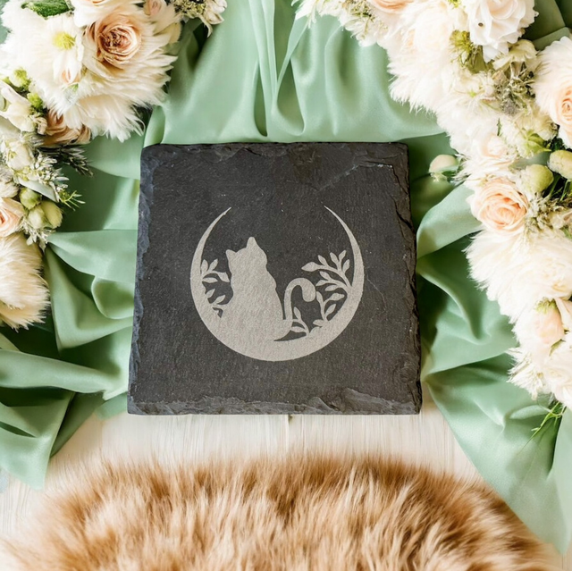 Etched slate coasters 