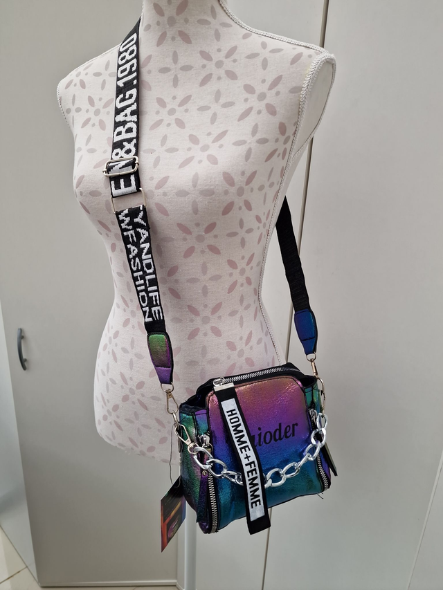 Sac Bandouliere Cameleon Brillant Avec Chaine