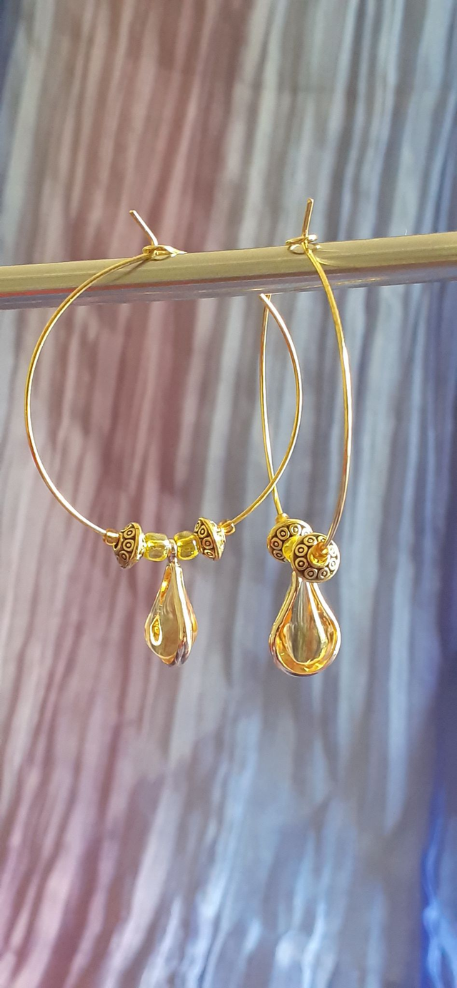 Kör Boucles d'oreilles créoles jaune d'or