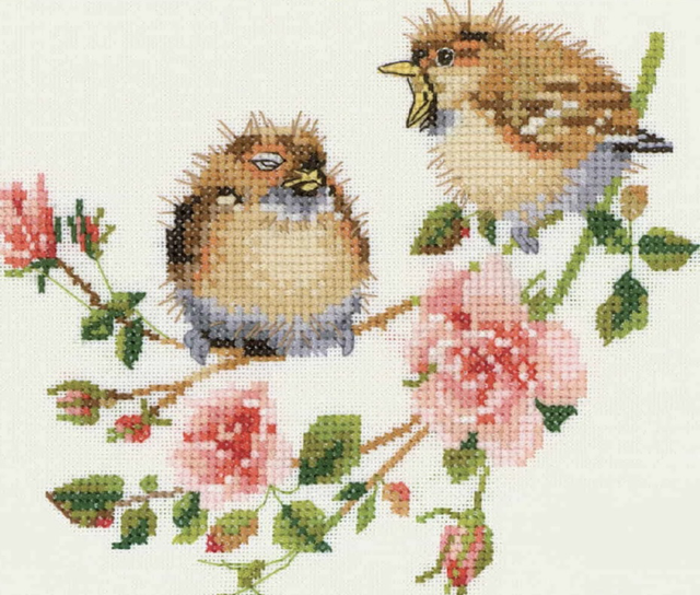 Heritage Crafts - Rose Chick Chat Cross Stitch Kit