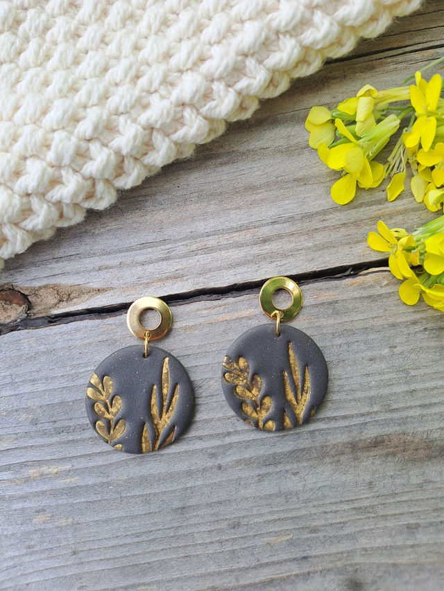 Boucles d&#039;oreilles CALI (noir mordoré)