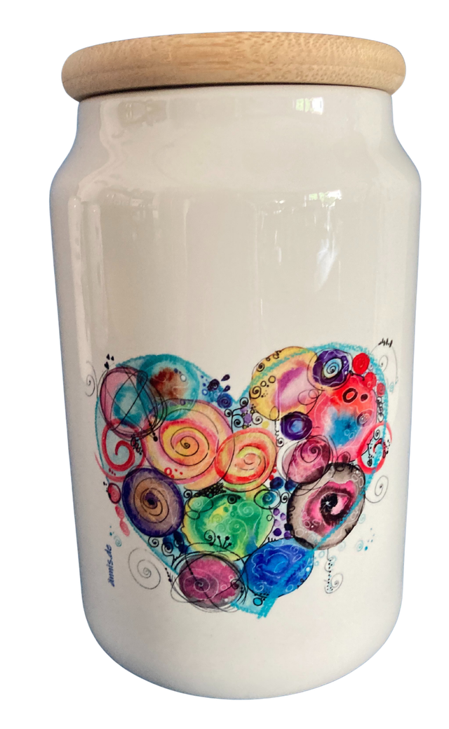 Keramikdose "Herz blau"