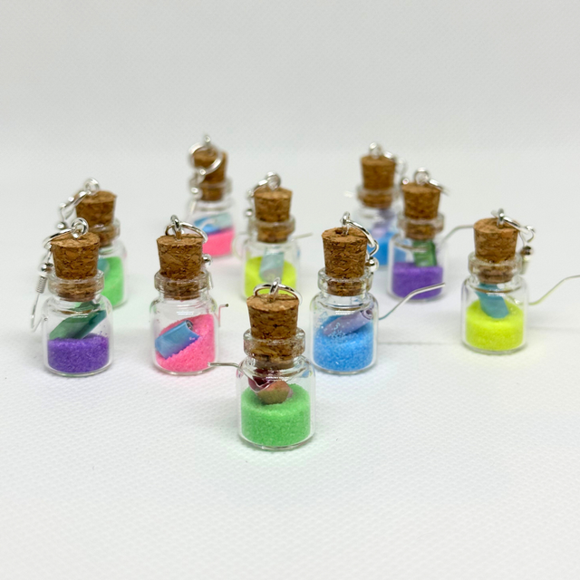 Colourful Message in a Bottle Earrings