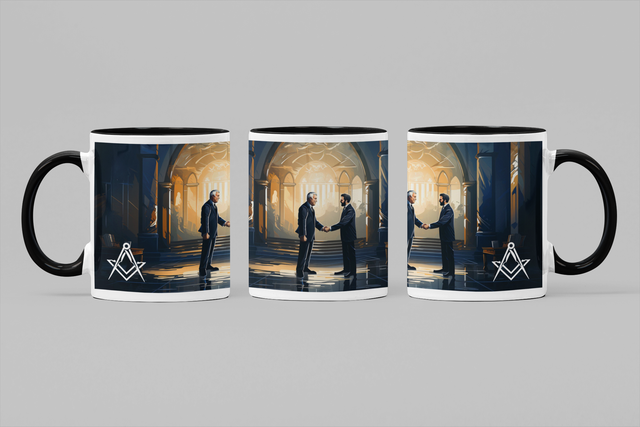 Masonic Black Mug - Brothers Design