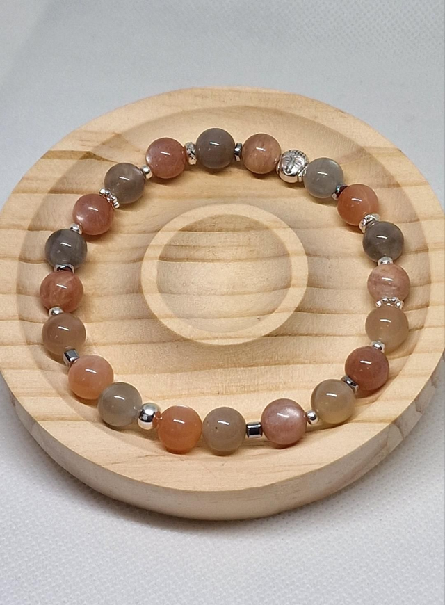 Bracelet Pierre de lune multicolore en 0,8 cm