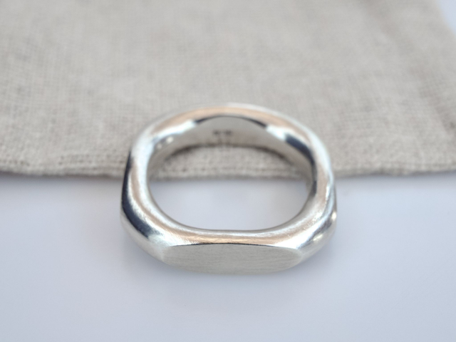 Silberring Vierkant