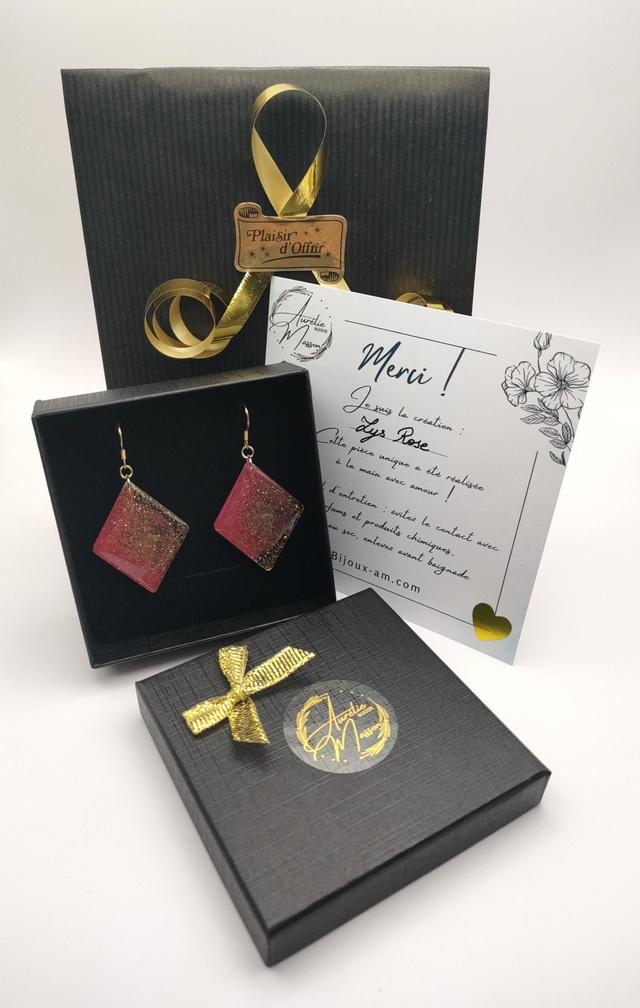 Boucles d'oreilles "Lys Rose"