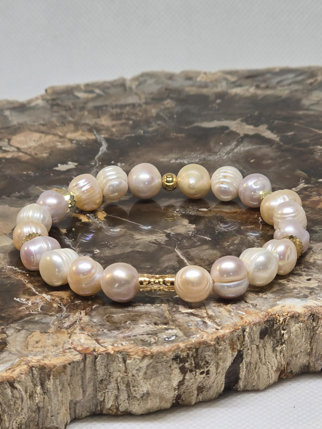 Bracelet Perle de culture d'eau douce multicolore 1 cm