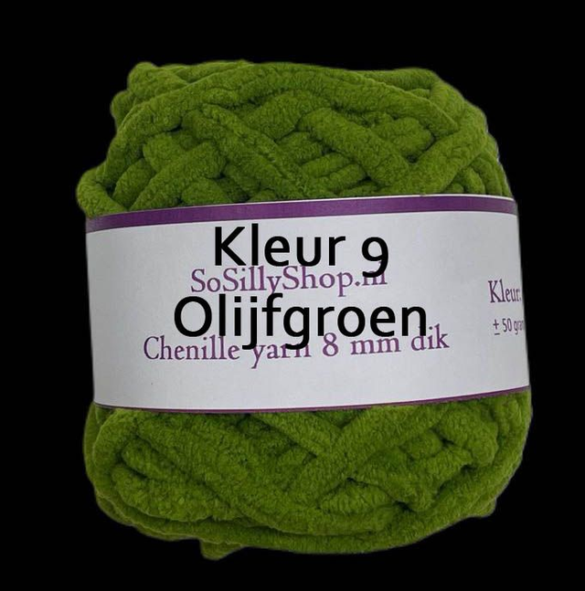 Chenille fluffy yarns 8 mm dik 45 grams