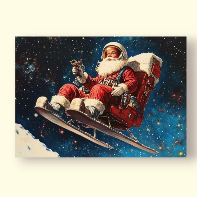 Postkarte: "Space Santa" 