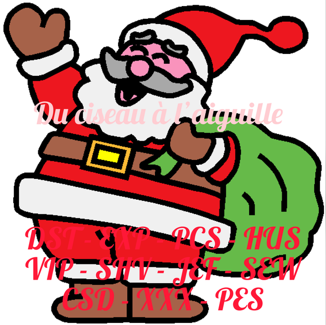 fichier broderie Père noël en FSL 2 Tailles / 11 Formats