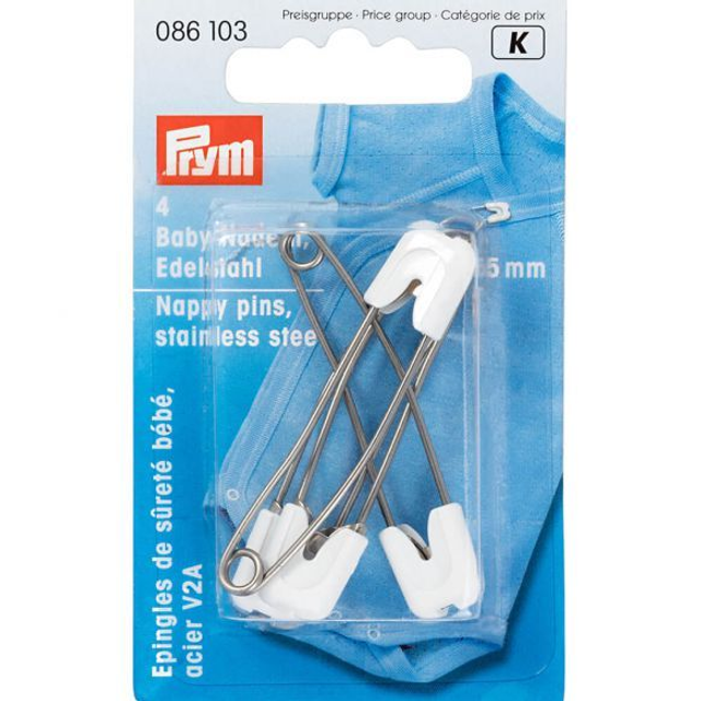 Prym Babyveiligheidsspeld roestvrij staal 55mm wit (86103)